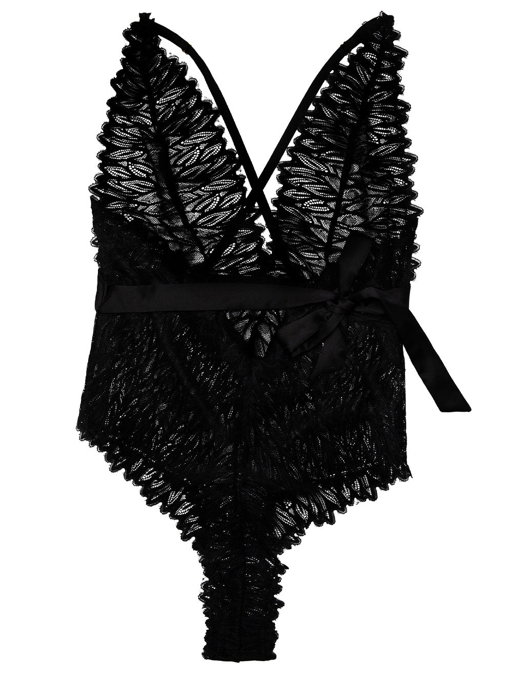 HUSTLER Apex Plunge Teddy- Black- Front