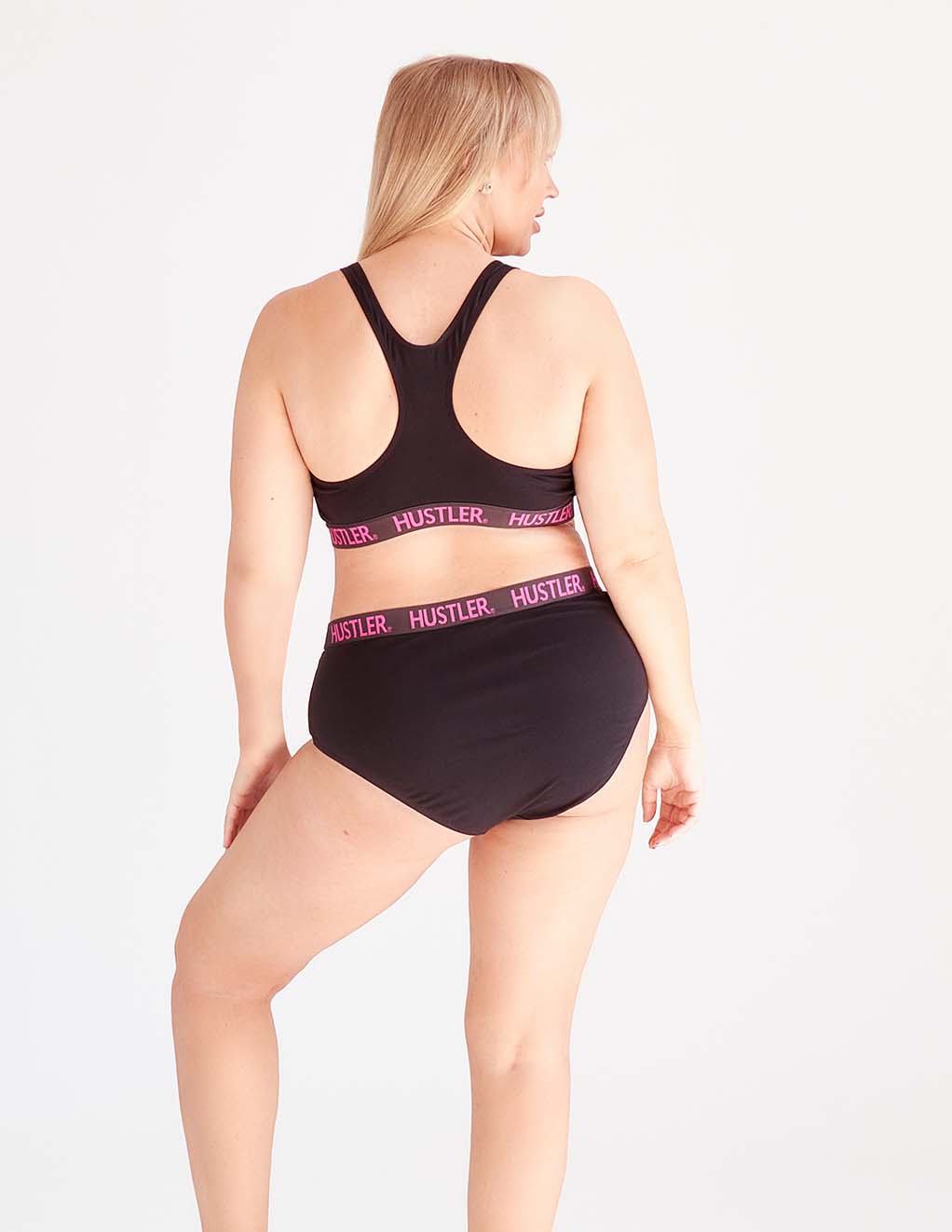 HUSTLER® Full Brief- Black/Pink- Plus- Back