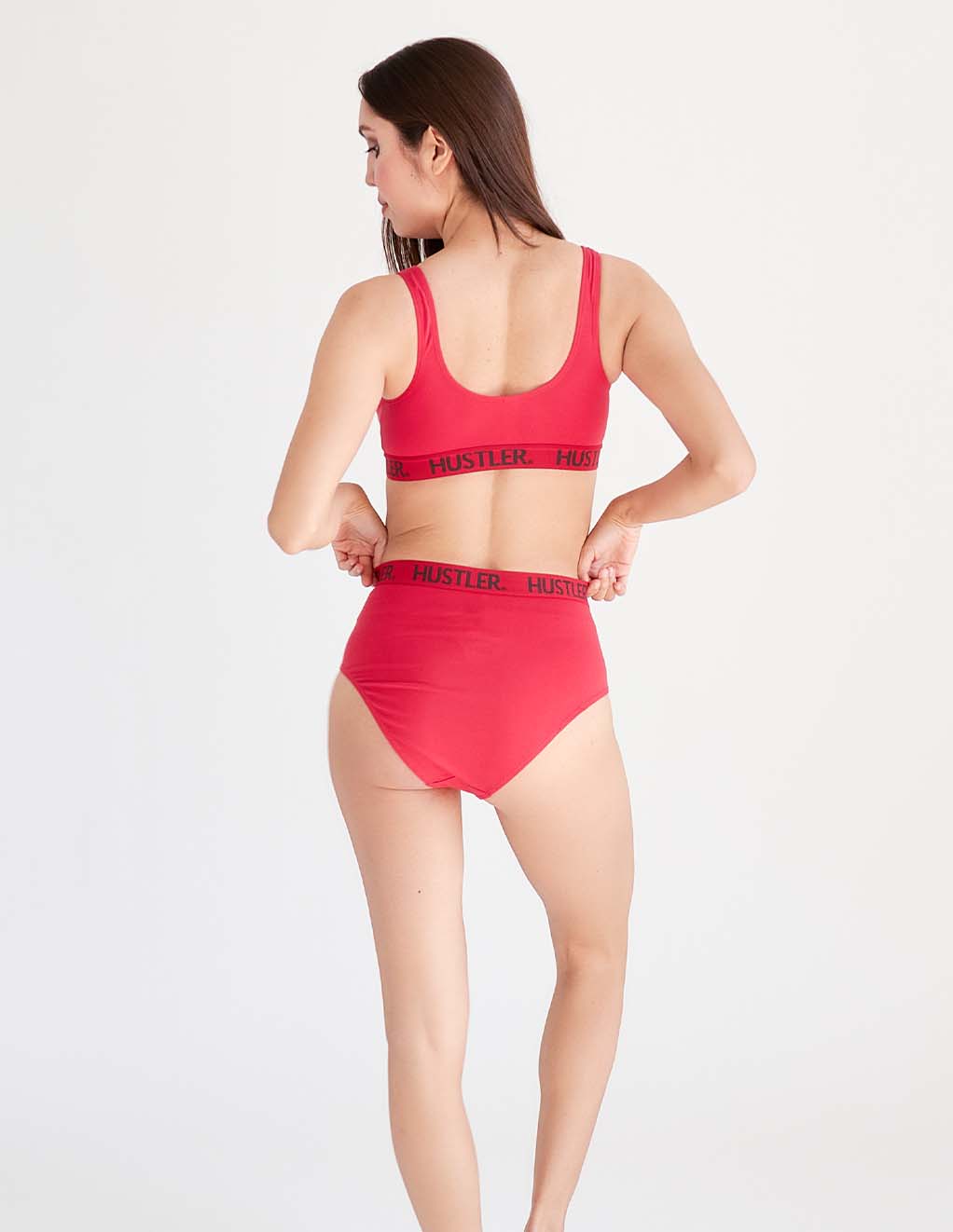 HUSTLER® Full Brief- Red/Black- Back