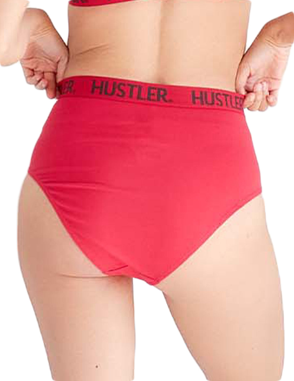 HUSTLER® Full Brief- Red Black- Back- Cropped