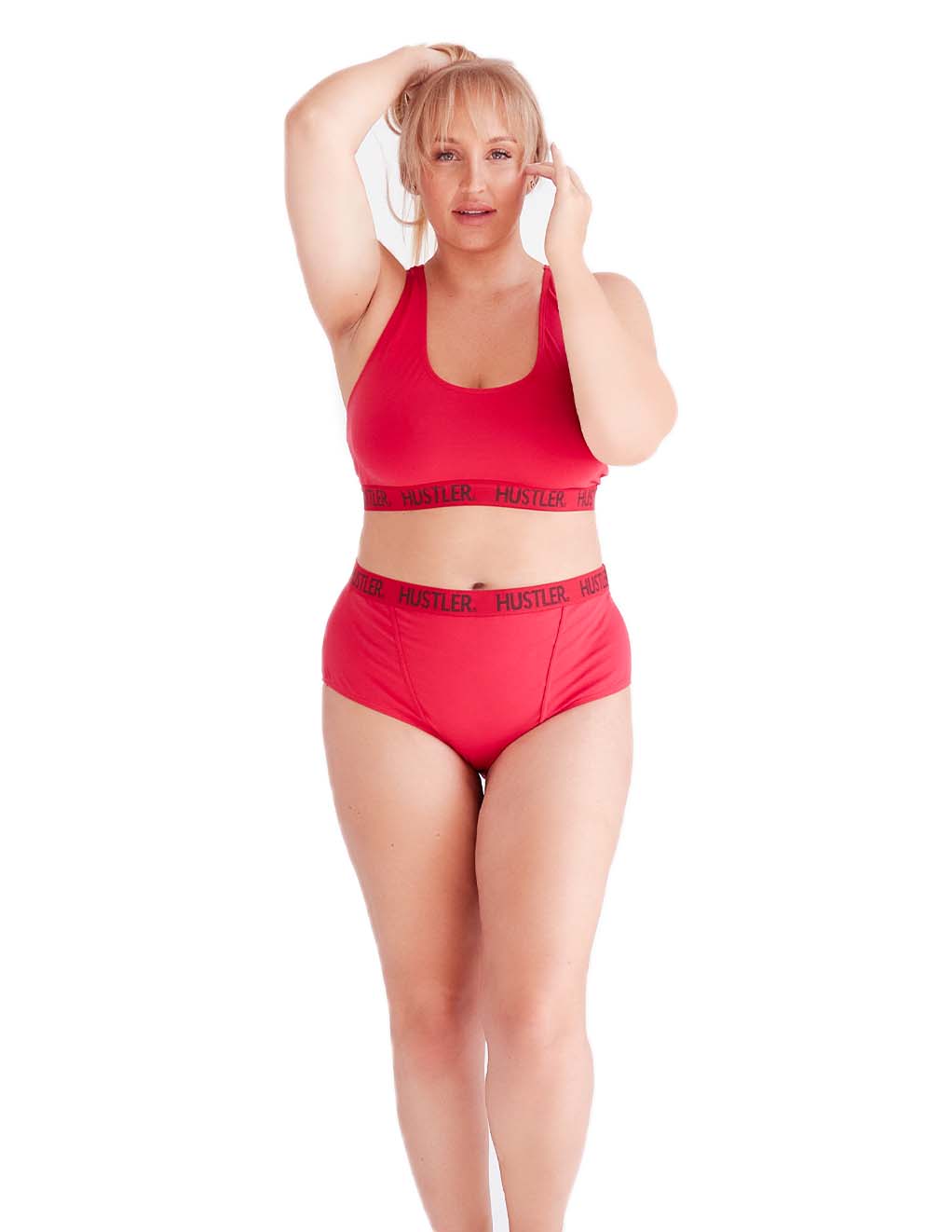 HUSTLER® Full Brief- Red/Black- Front