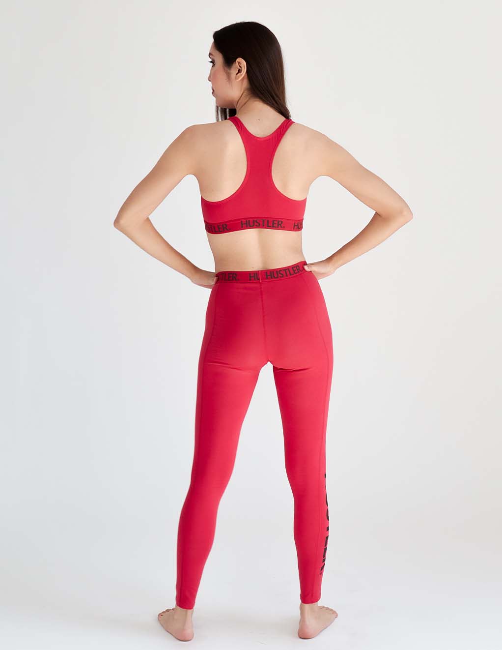 HUSTLER® Leggings- Red/Black- Back