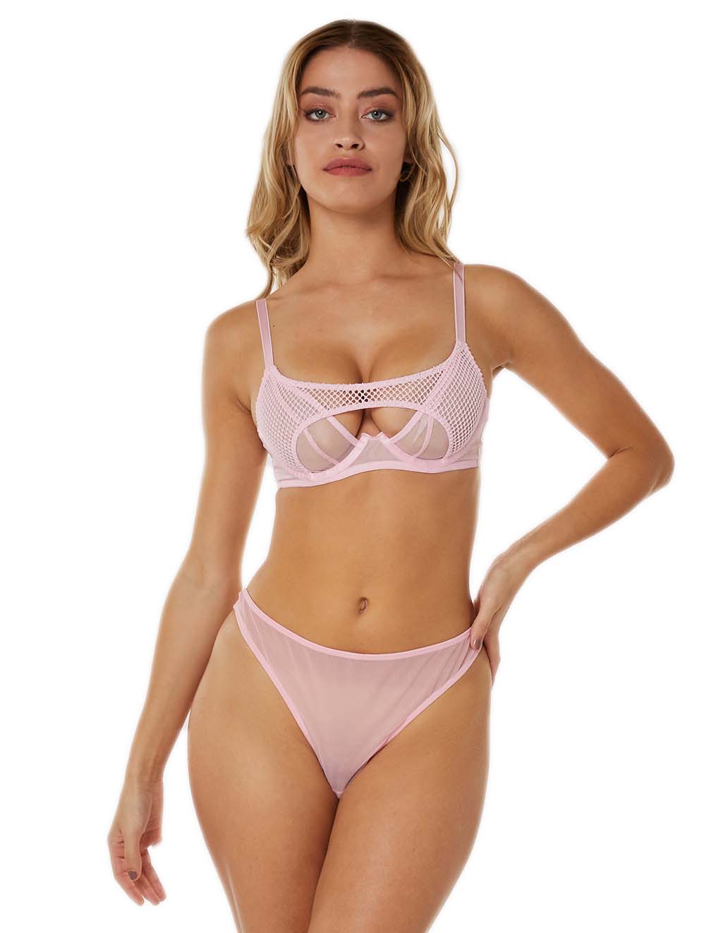 HUSTLER® Greta Bra- Pink- Front