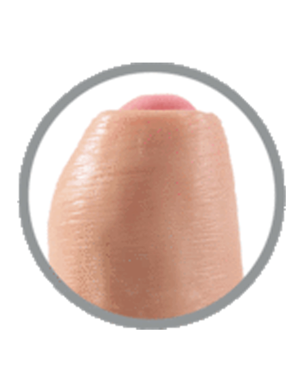 King Cock 6 Inch Uncut Dildo- White- Sliding skin