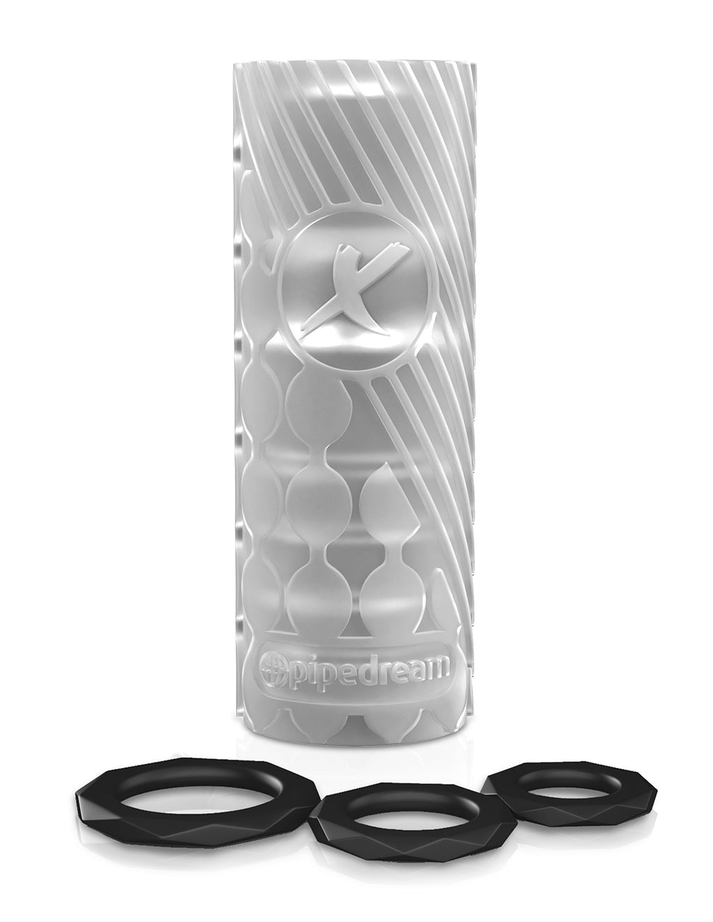 PDX ELITE EZ Grip Stroker- with cock rings