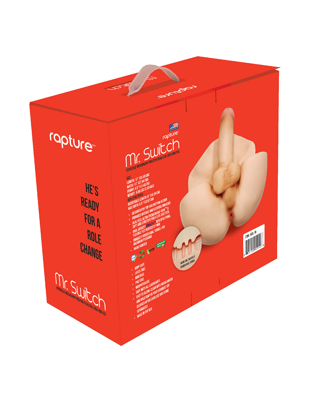 Rapture Mr. Switch Realistic Cock & Ass- Package back