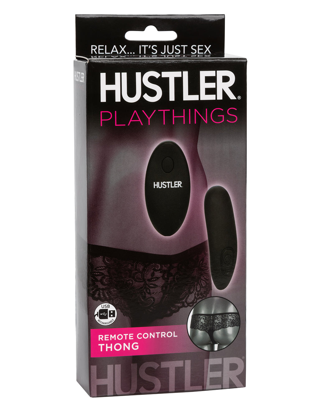 HUSTLER® Playthings Remote Control Thong- Box Front
