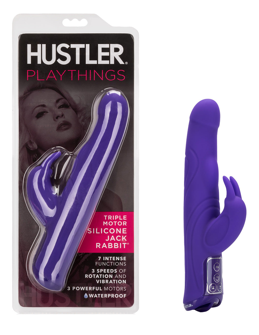 Hustler Playthings Triple Motor Silicone Jack Rabbit - Novelties - Dual/Multi