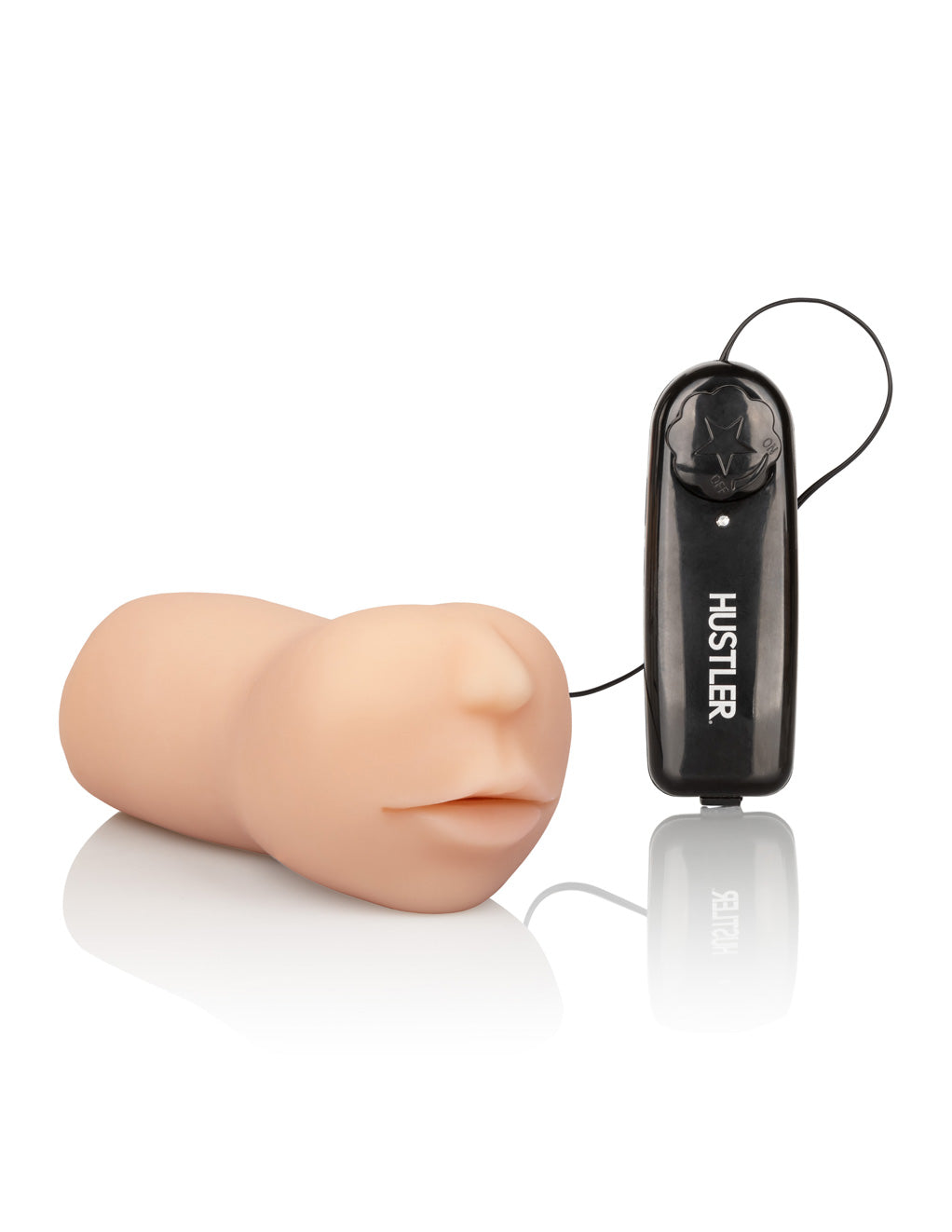 HUSTLER Barely Legal Vibrating Cocksucker Masturbator toy and bullet side