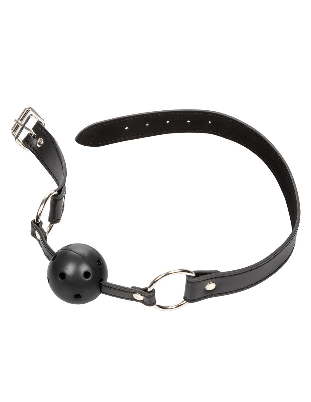 Hustler® Breathable Ball Gag- Black- Open buckle