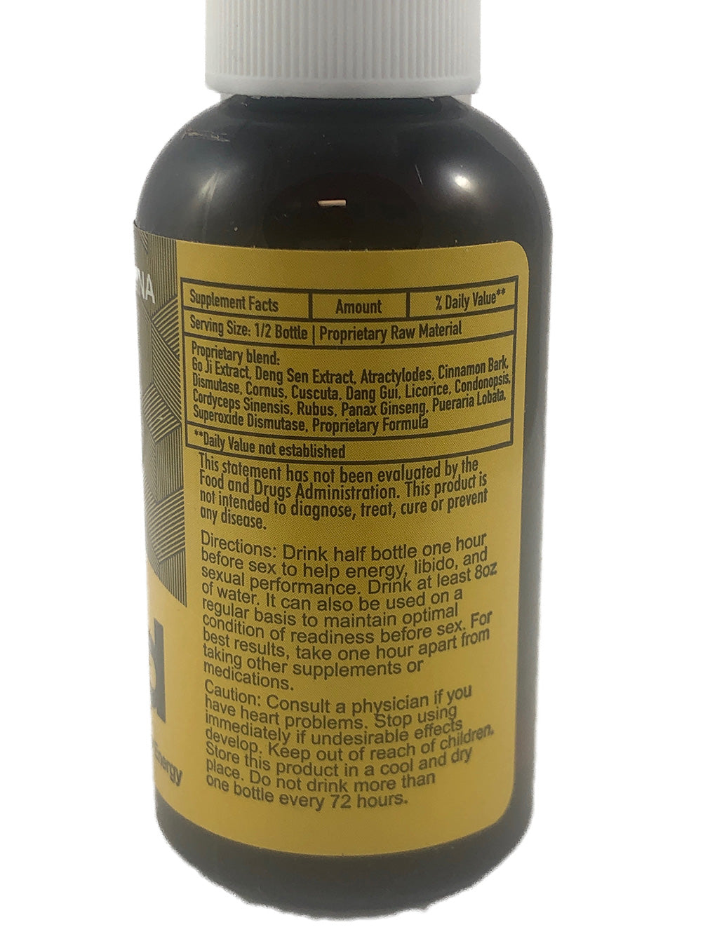 Rhino Liquid Gold Shot Sexual Male Enhancement Supplement- Back