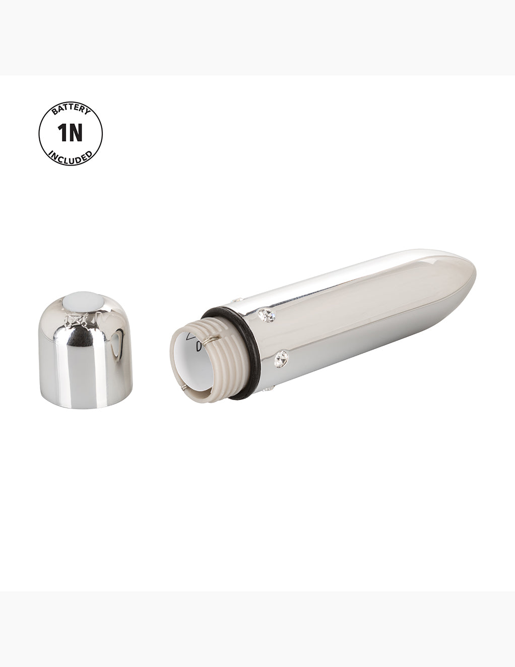 Crystal High Intensity Bullet- Silver- Battery compartment