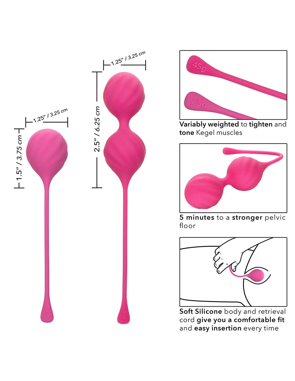 CalExotics Kegel Training 2pc Set- Specs