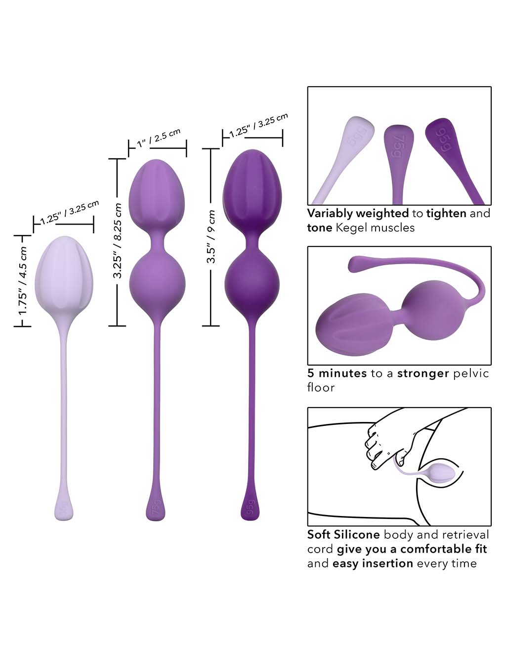 CalExotics Kegel Training 3pc Set- specs