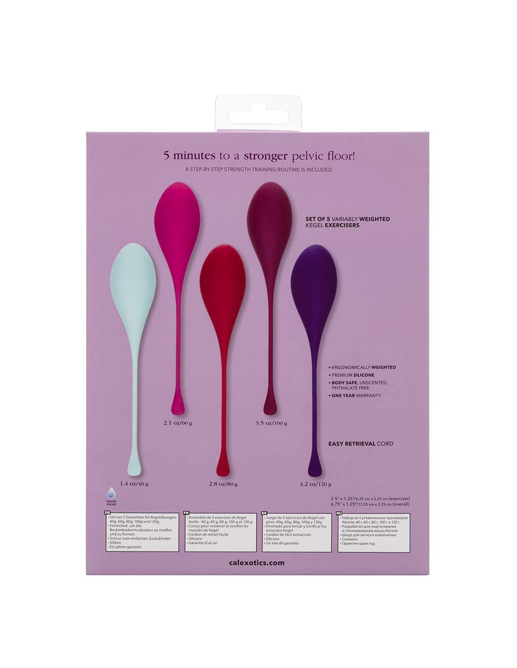 CalExotics Kegel Training 5pc Set- Back