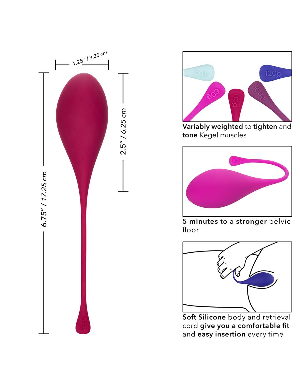 CalExotics Kegel Training 5pc Set- Specs