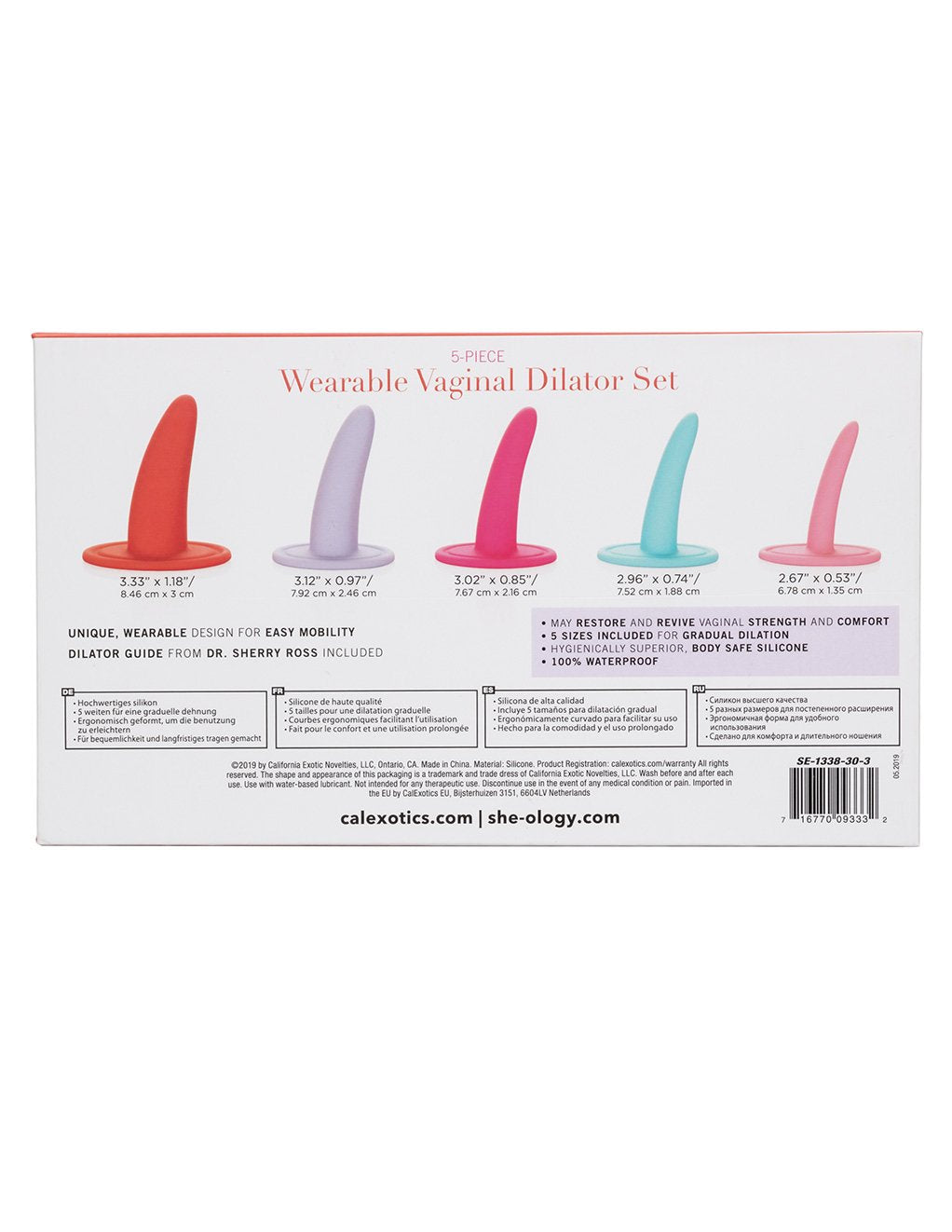 She-Ology 5 Piece Vaginal Dilator Set- Back box