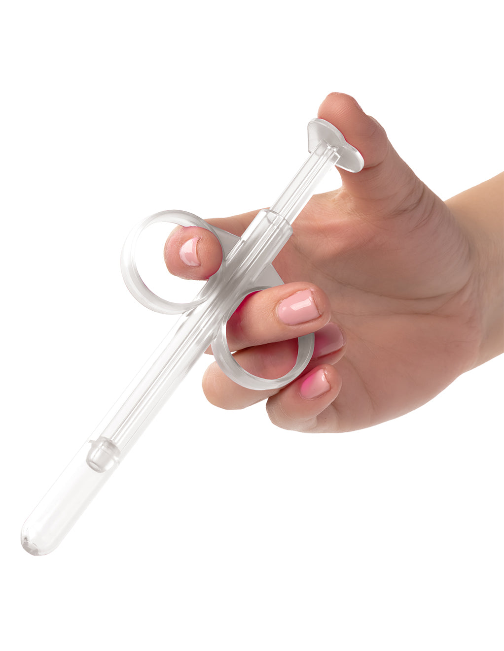 California Exotics Lube Tube Lubricant Applicator- Clear- In hand