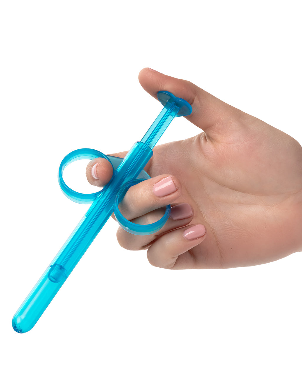 California Exotics Lube Tube Lubricant Applicator- Blue- In Hand