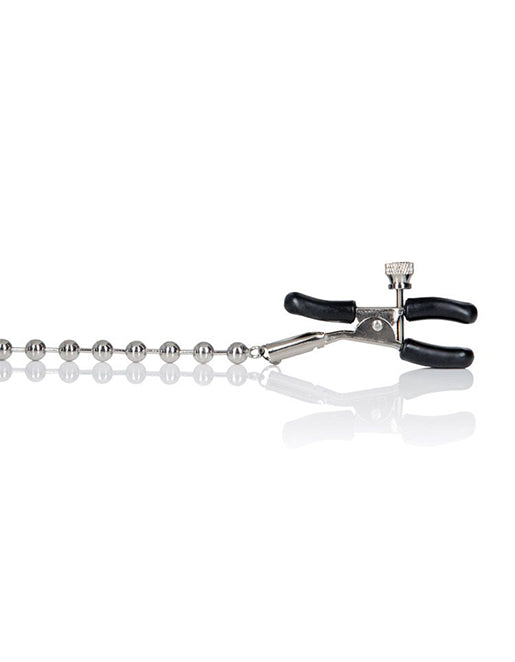 Cal Exotics Nipple Play Silver Beaded Nipple Clamps - Fetish BDSM - Nipple play