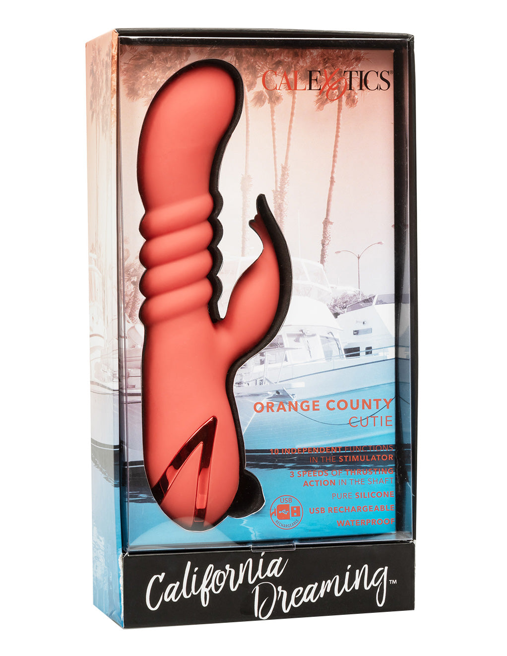 California Dreaming Orange County Cutie Dual Stimulation Vibrator- Box- Front