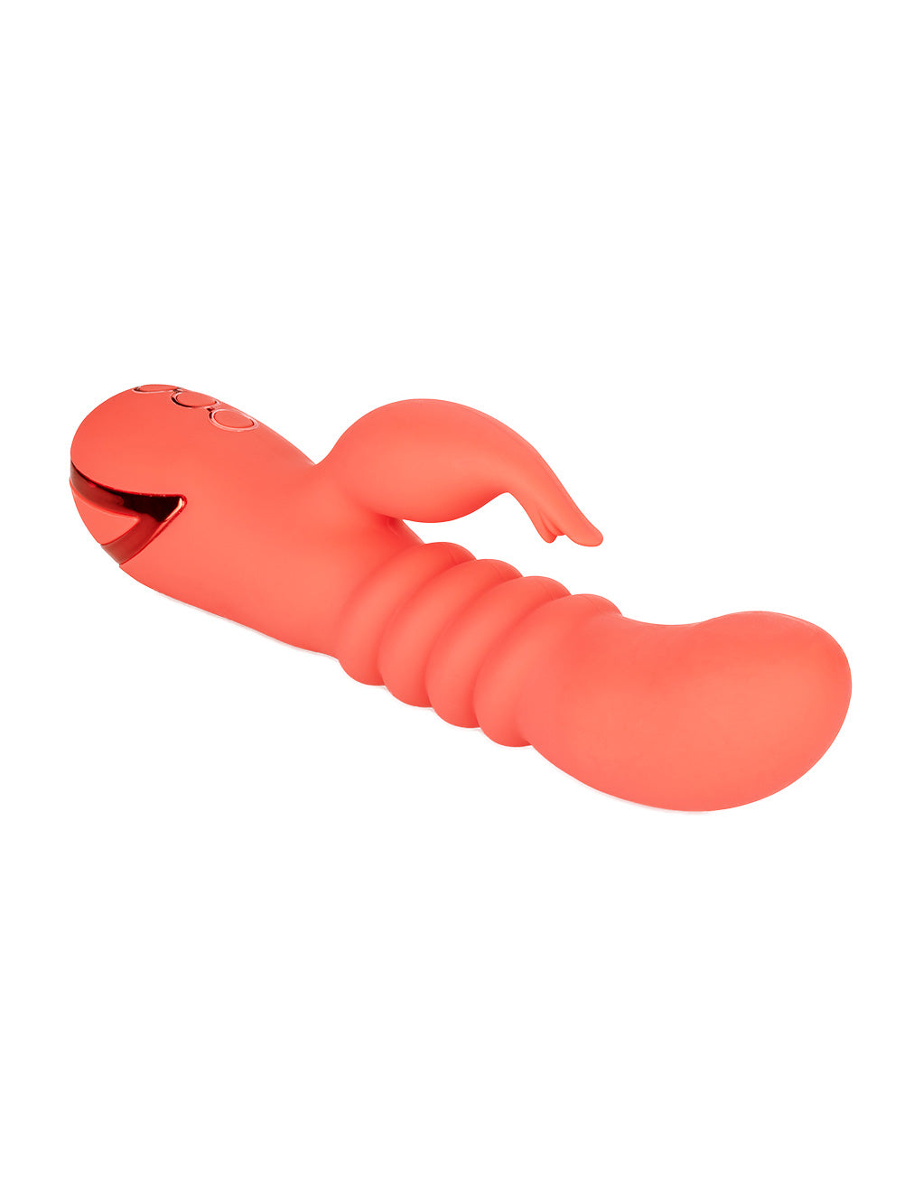 California Dreaming Orange County Cutie Dual Stimulation Vibrator- Laying down