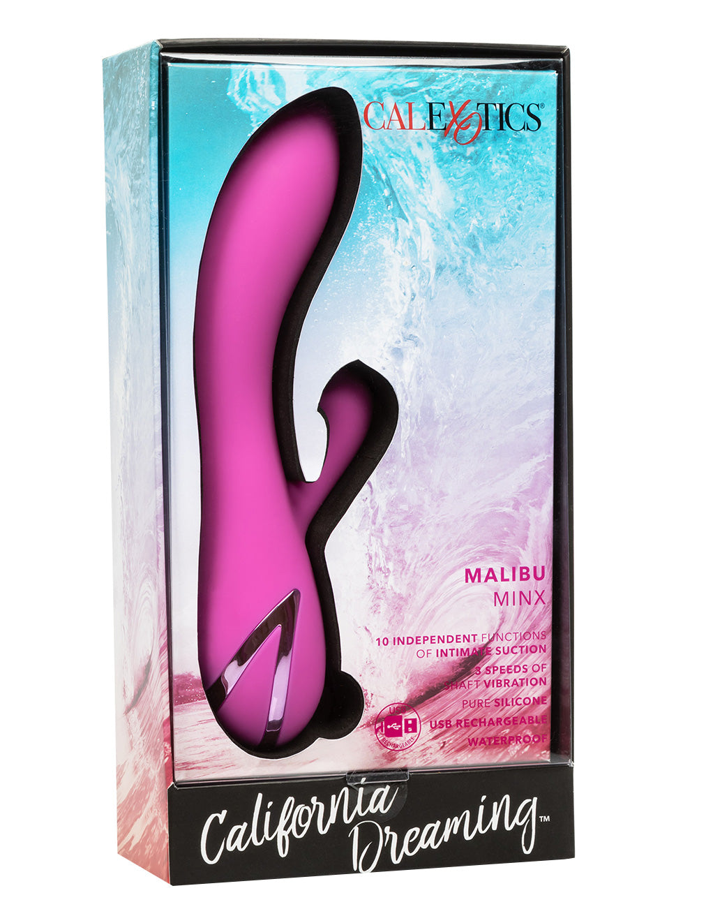 California Dreaming Malibu Minx Dual Stimulation Vibrator- Box- Front