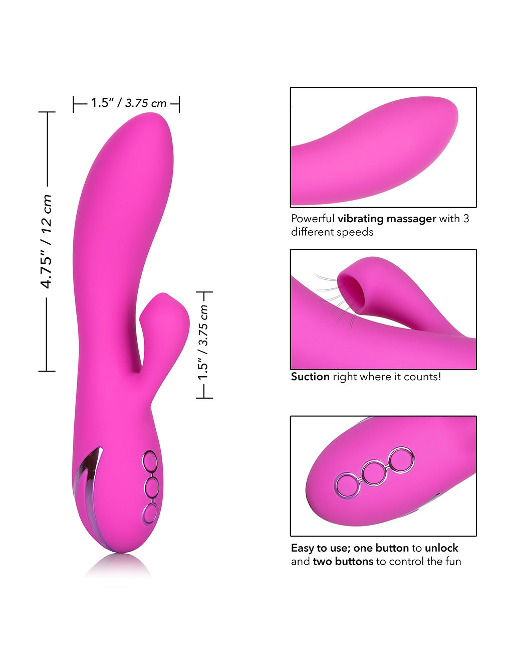 California Dreaming Malibu Minx Dual Stimulation Vibrator- Sizing