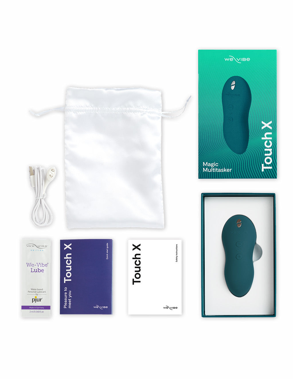 We-Vibe Touch X- Green Velvet- Package Contents