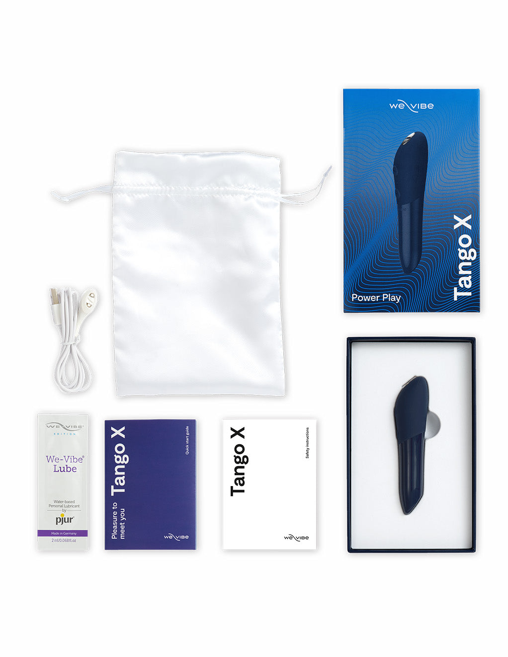 We-Vibe Tango X- Midnight Blue- Package Contents