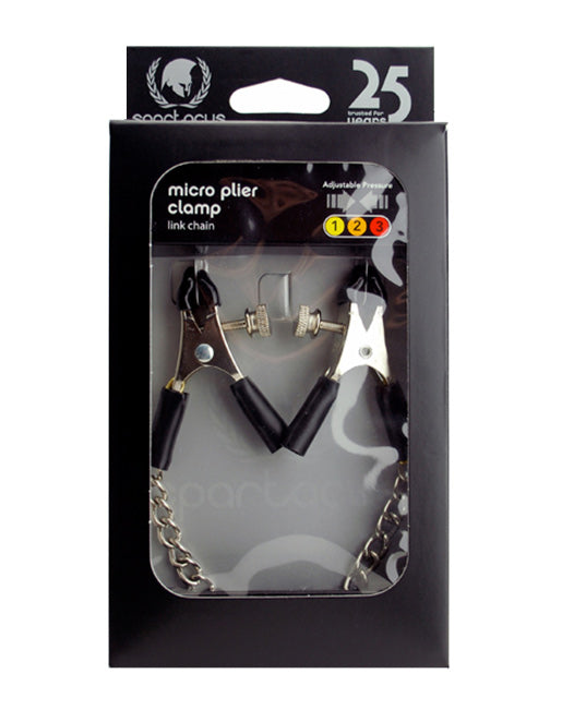 Spartacus Adjustable Link Chain Micro Plier Clamps - Fetish BDSM - Nipple play