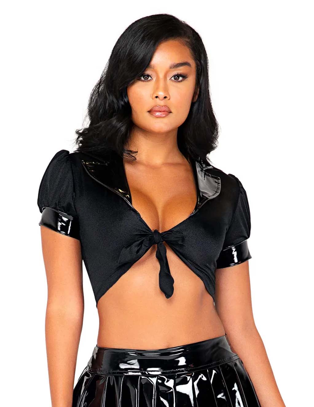 Roma Schoolgirl Top- Black