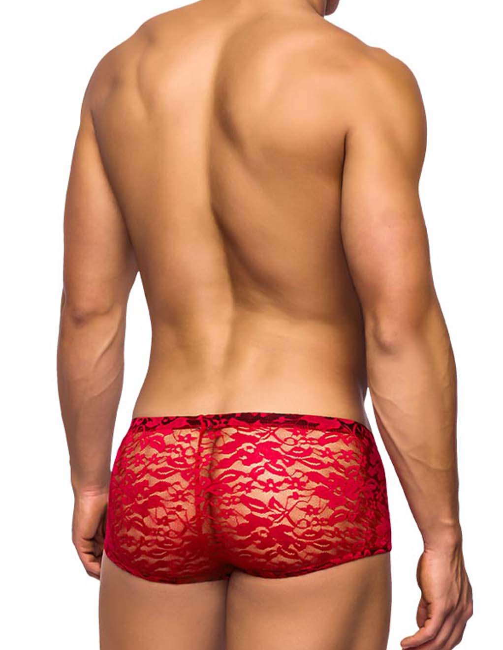 Stretch Lace Mini Short- Red Back