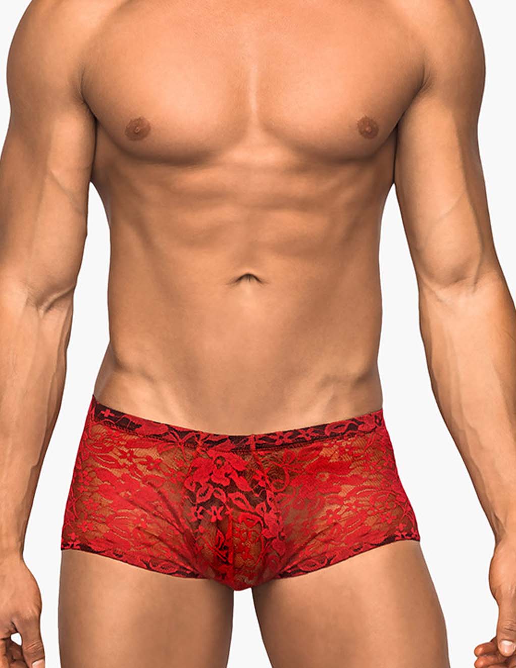 Stretch Lace Mini Short- Red Main