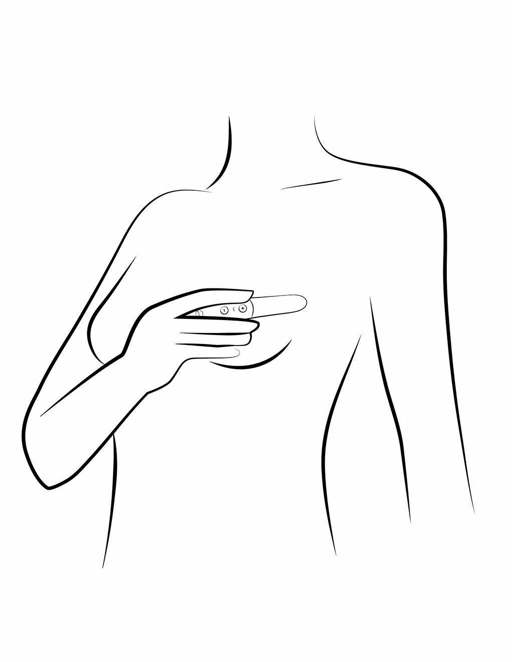 We-Vibe Tango X- Illustration- Tango X on Breasts