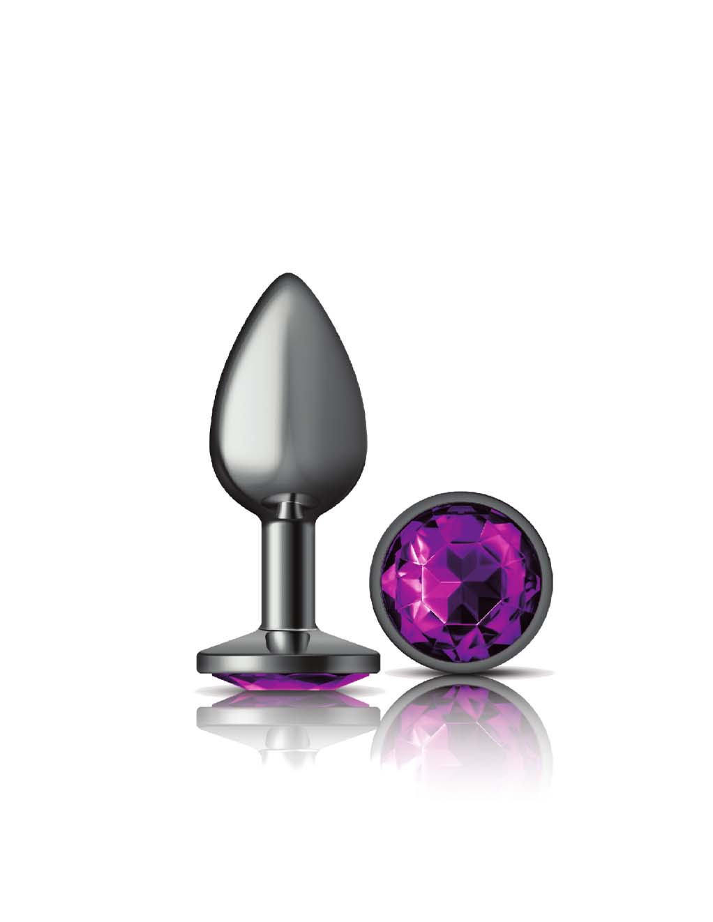 Cheeky Charms Silver Round Deep Purple- Medium