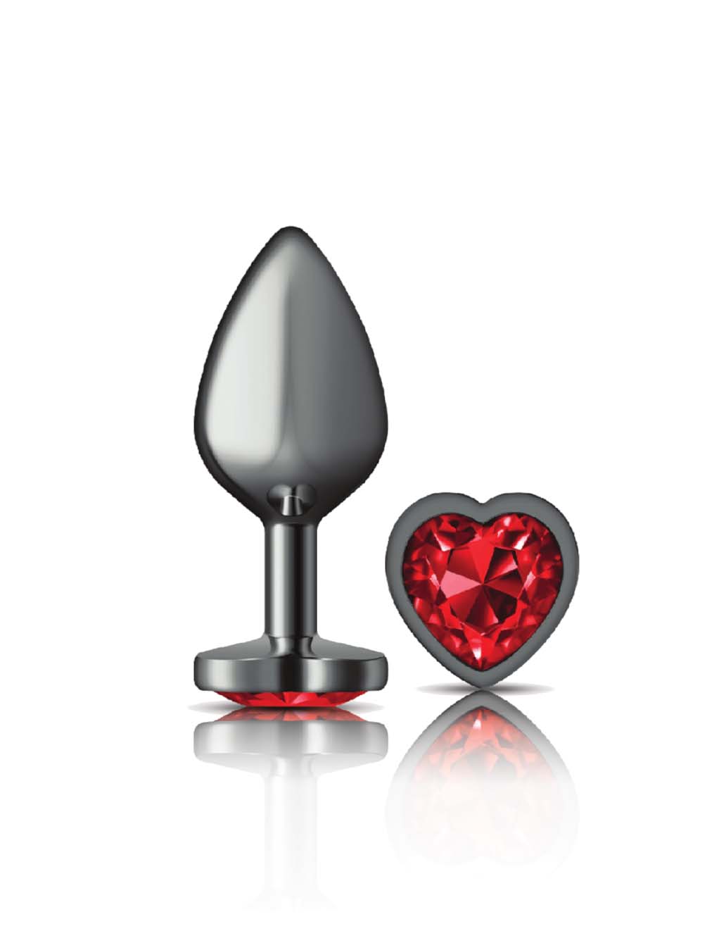 Cheeky Charms Gunmetal Heart Red- Medium