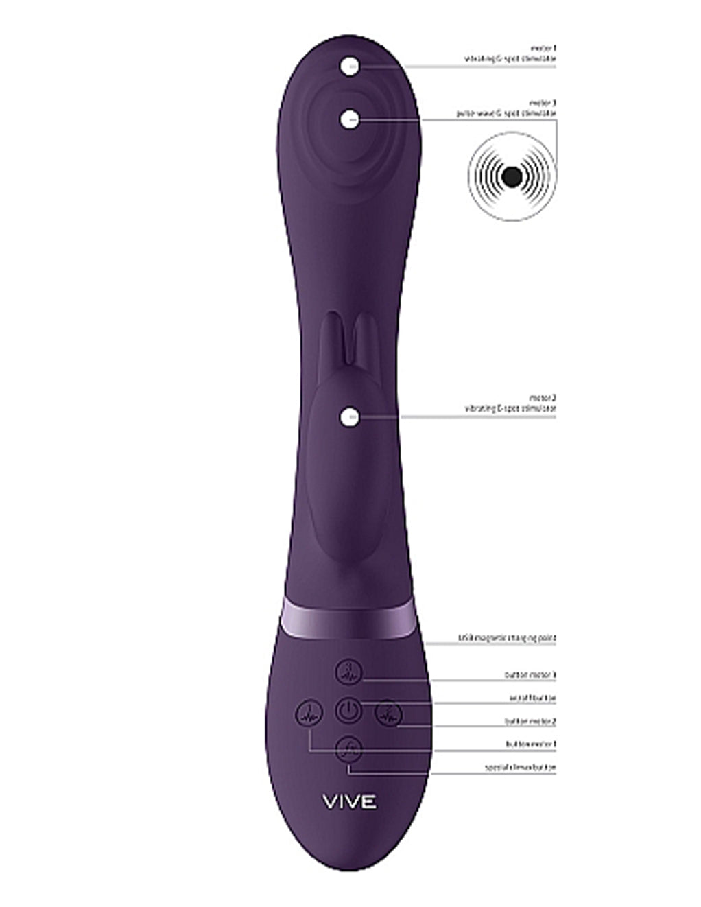 Vive Cato Pulse G-Spot Rabbit- Top Front