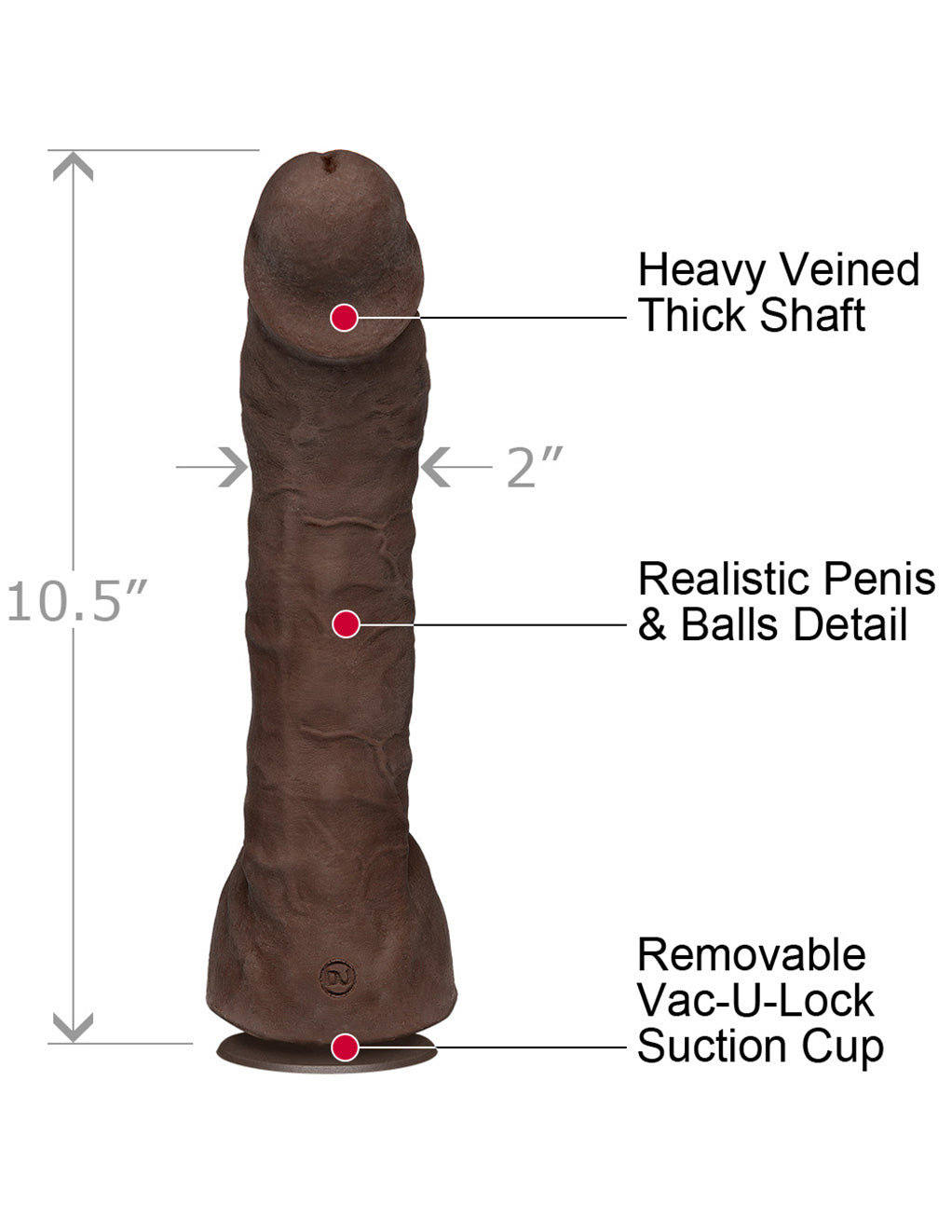 Vac-U-Lock Doc Johnson Prince Yahshua UltraSkyn 10.5 Cock- Sizing