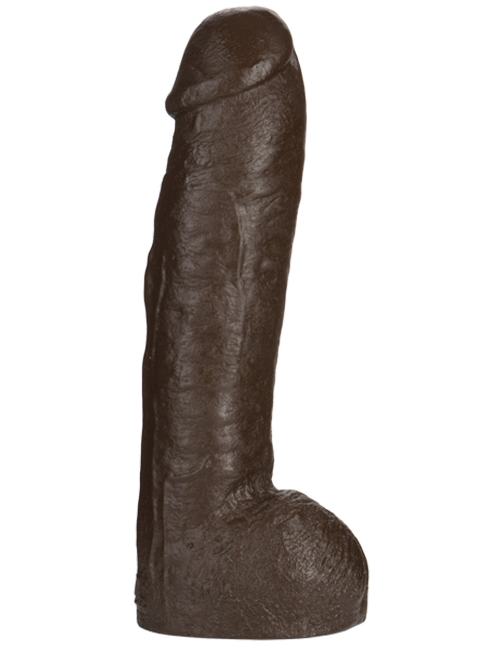 Vac-U-Lock Hung 12 Inch Dildo- Chocolate- Front