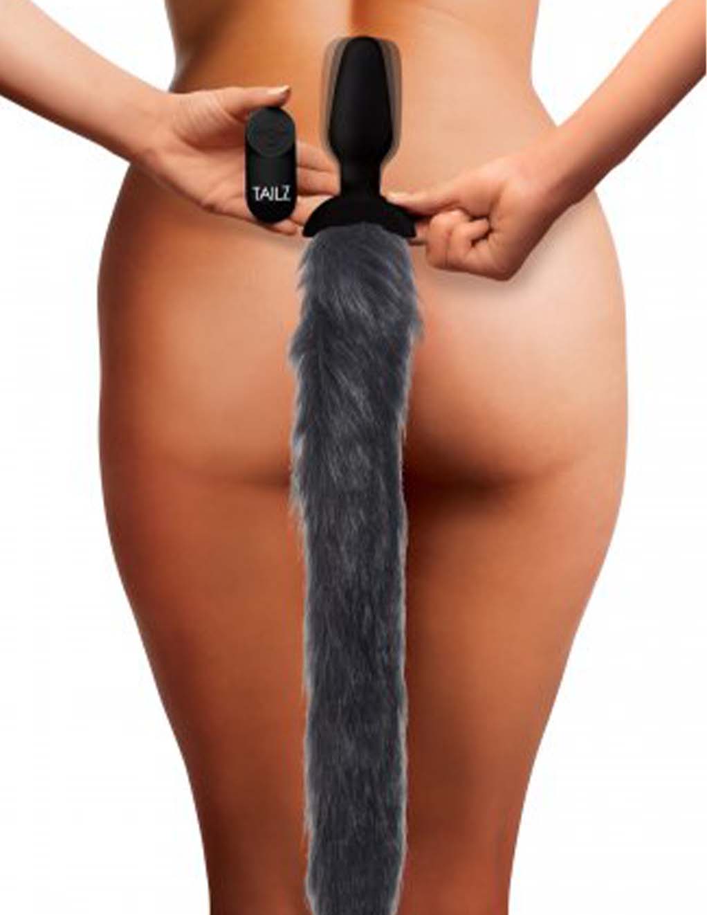 Tailz Vibrating Gray Fox Tail Plug- Demo