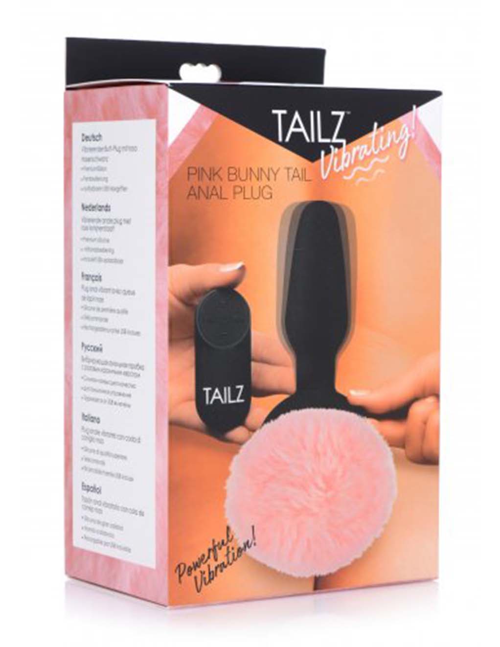 Tailz Vibrating Pink Bunny Tail Plug- Box