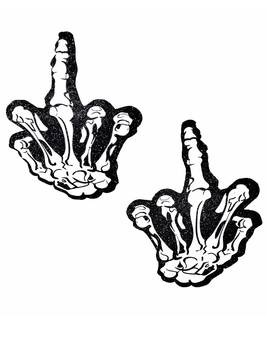 Neva Nude Middle Finger Skeleton Pasties