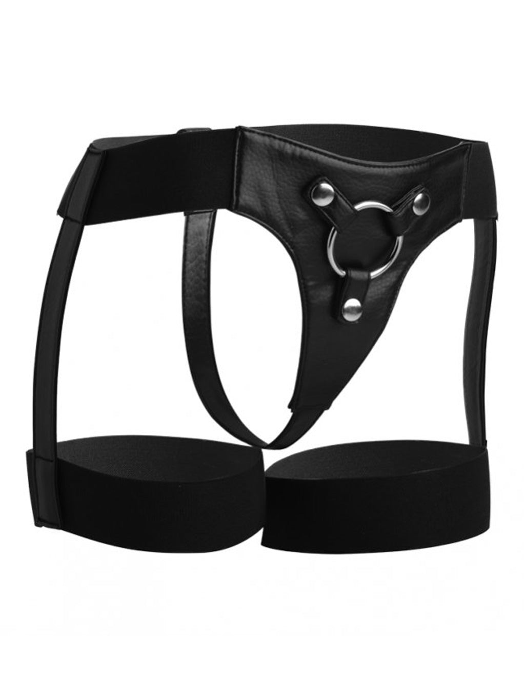 Strap U Bardot Elastic Strap-on Harness w/ Thigh Cuffs- Front