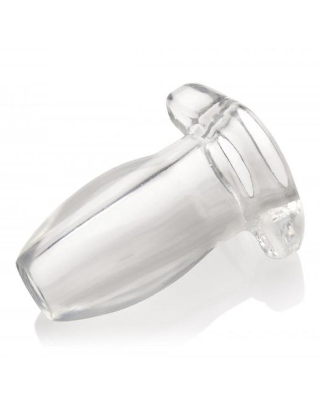 XR Brands Clear Hollow Anal Plug Toy Side Down