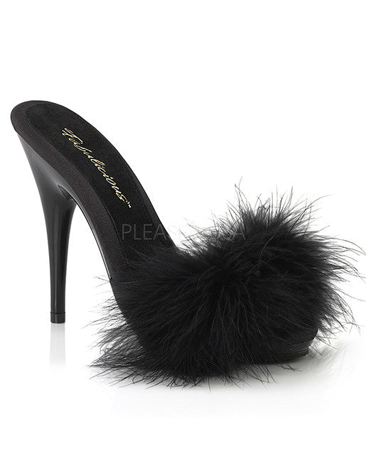 Fabulicious Marabou Poise 501F- Black- Front