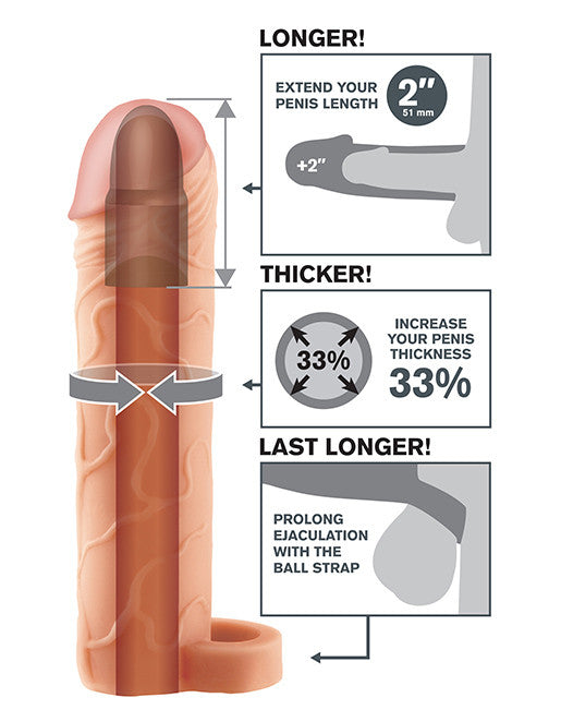 Fantasy X-Tensions Perfect 2 Inch Extension with Ball Strap Nude