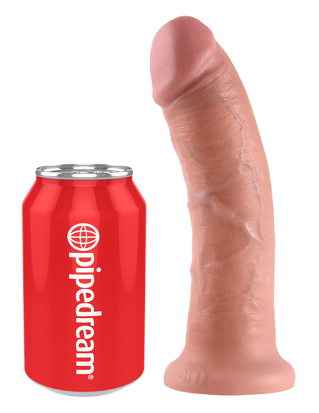 King Cock 8 Inch Realistic Dildo- Flesh- Sizing