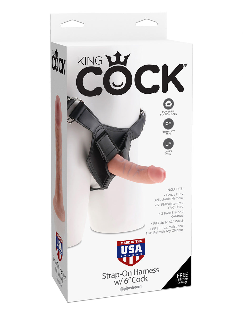 Pipedream King Cock Strap-On Harness with 6 Inch Cock
