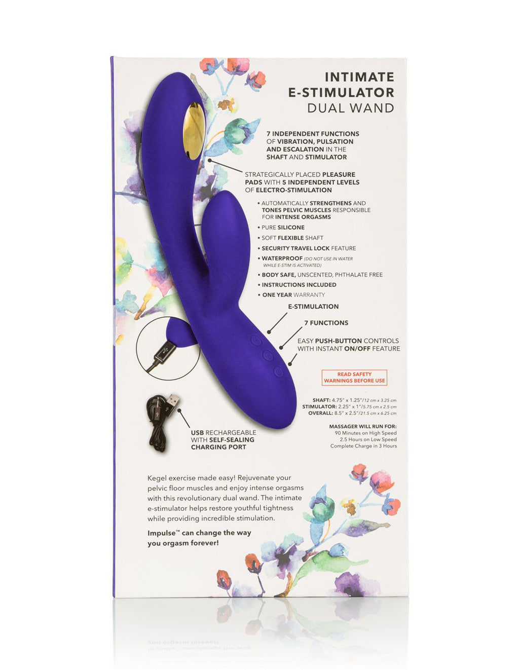 Impulse Intimate E Stim Dual Wand By California Exotics Box Back